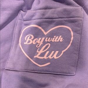 BTS x Nordstrom Boy With Luv Purple Sweatpants